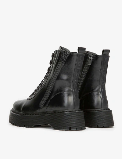 Shop The Kooples Lace-up Leather Boots In Bla01