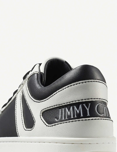 Shop Jimmy Choo Hawaii Leather Flatform Trainers In X+black/white