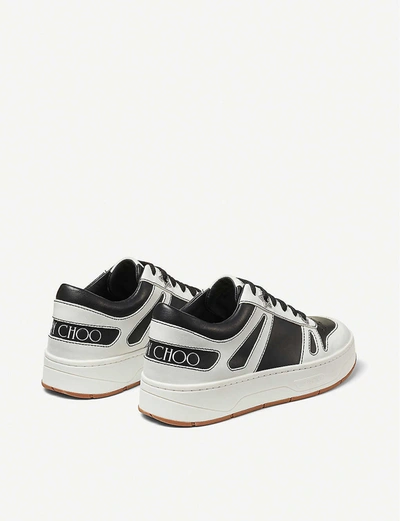 Shop Jimmy Choo Hawaii Leather Flatform Trainers In X+black/white