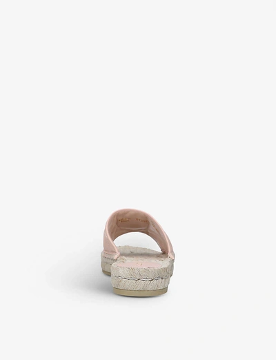 Shop Gucci Pilar Leather Espadrille Sliders In Pale+pink