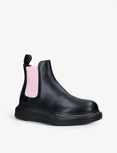 Shop Alexander Mcqueen Hybrid Leather Chelsea Boots In Blk/other