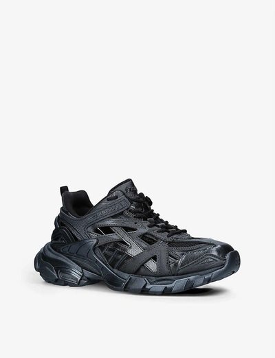 Shop Balenciaga Women's Black Women's Track.2 Nylon And Mesh Trainers