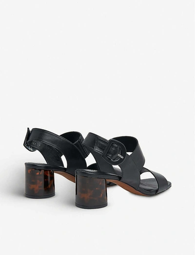 Shop Whistles Adley Tort Leather Heeled Sandals In Black