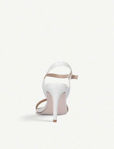 Shop Kg Kurt Geiger Filly Faux-leather Heeled Sandals In Bone