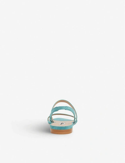Shop Lk Bennett River Slingback Suede Sandals In Blu-light+blue