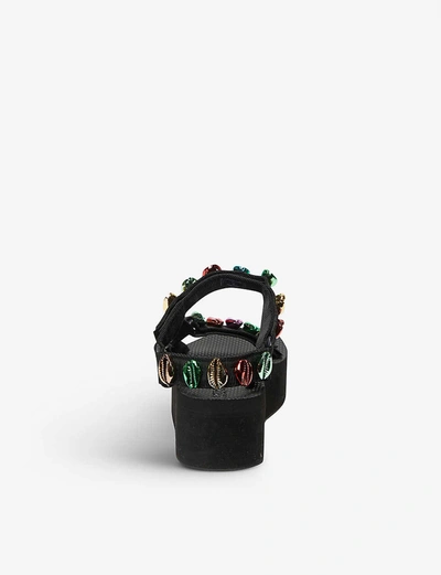 Shop Arizona Love Trekky Platform Shell-embellished Woven Sandals
