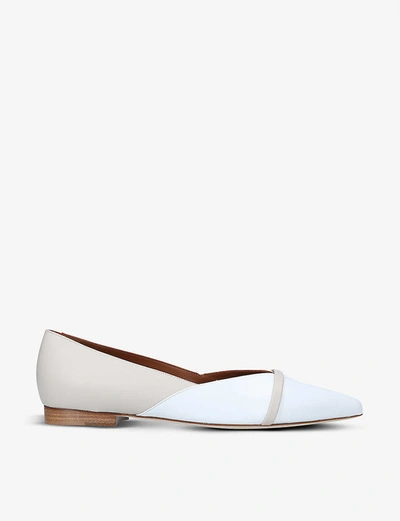 Shop Malone Souliers Colette Leather Flats In White