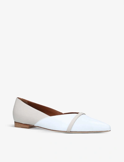 Shop Malone Souliers Colette Leather Flats In White