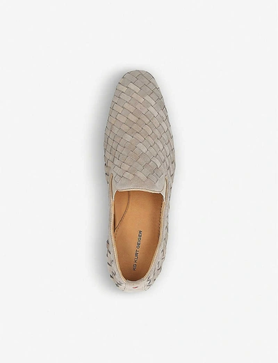 Shop Kg Kurt Geiger Oliver Woven Suede Loafers In Taupe