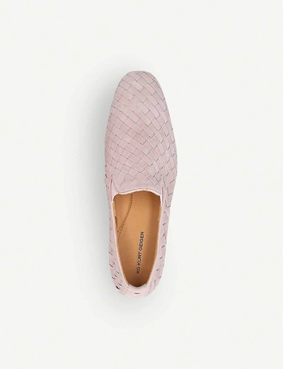 Shop Kg Kurt Geiger Oliver Woven Suede Loafers In Pink