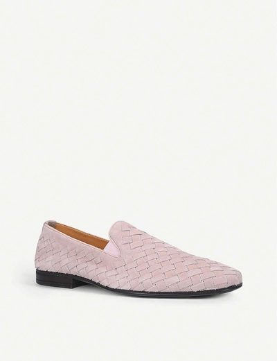 Shop Kg Kurt Geiger Oliver Woven Suede Loafers In Pink