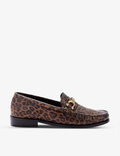 Shop Claudie Pierlot Amalice Leopard-print Leather Loafers
