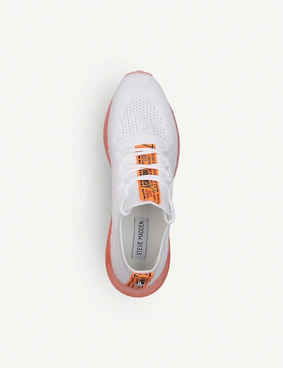 Shop Steve Madden Cello Knitted Trainers In Orange