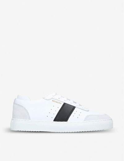 Shop Axel Arigato Dunk Leather And Suede Trainers In White/blk