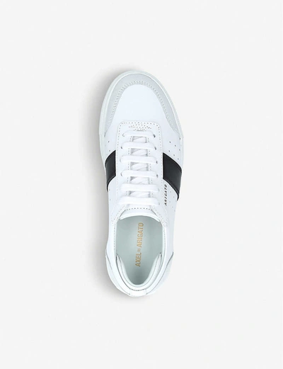 Shop Axel Arigato Dunk Leather And Suede Trainers In White/blk