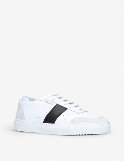 Shop Axel Arigato Dunk Leather And Suede Trainers In White/blk