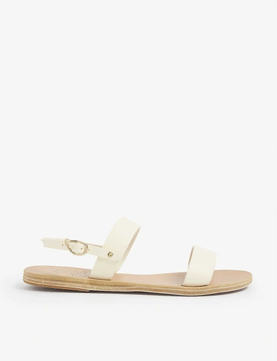 Shop Ancient Greek Sandals Clio Double-strap Leather Sandals In Off+white