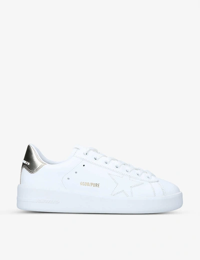 Shop Golden Goose Womens White/oth Pure Star Leather Trainers