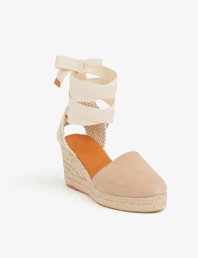 Shop Lk Bennett Sarah Ribbon-fastening Suede Espadrilles