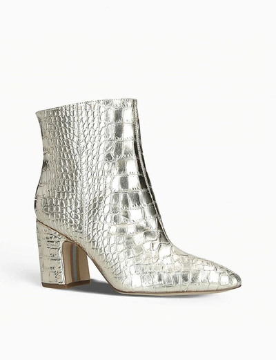 Shop Sam Edelman Hilty Suede Ankle Boots In Gold