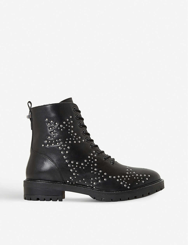 dune black leather ankle boots