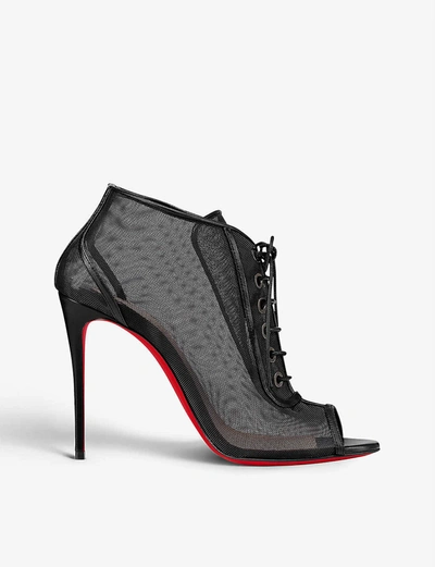 Shop Christian Louboutin Open Ondessa 100 Rete/kid Black