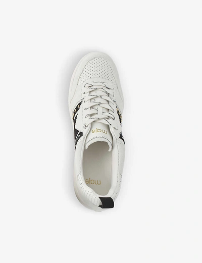Shop Maje Furious Embellished Suede And Mesh Trainers In White   Black