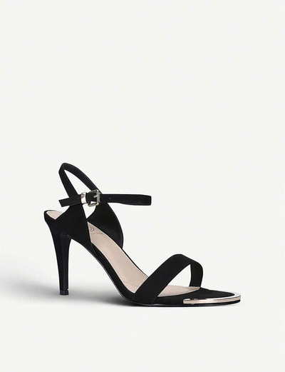 Shop Kg Kurt Geiger Filly Faux-suede Heeled Sandals In Black