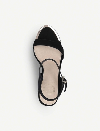 Shop Kg Kurt Geiger Filly Faux-suede Heeled Sandals In Black
