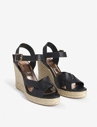 Shop Ted Baker Sellana Strappy Espadrille Wedge Sandals In Black