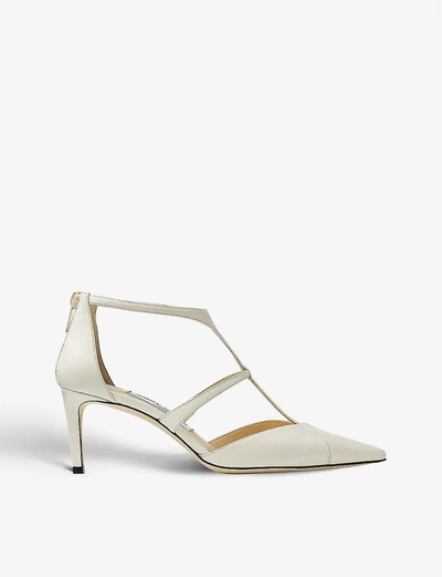 Shop Jimmy Choo Saoni 65 Leather Courts In Latte