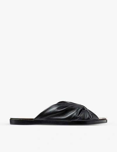 Shop Jimmy Choo Jupiter Leather Sandals In Black