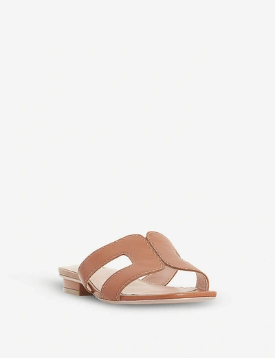 Dune Loupe Leather Sandals In Tan-leather