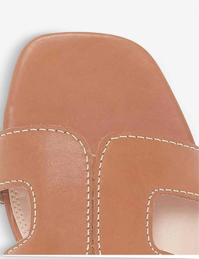 Dune Loupe Leather Sandals In Tan-leather