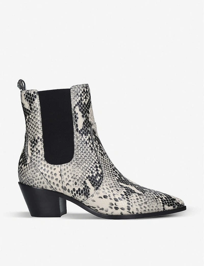 Shop Paige Willa Snake-print Leather Ankle Boots