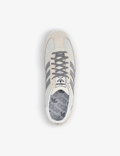 Shop Adidas Originals Sl 72 Textile And Suede Low-top Trainers In White Grey Chalk White