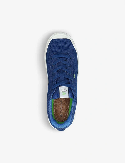 Shop Cariuma Mens Blue Mens Ibi Low Bamboo-knit And Recycled-polyester Trainers 7.5