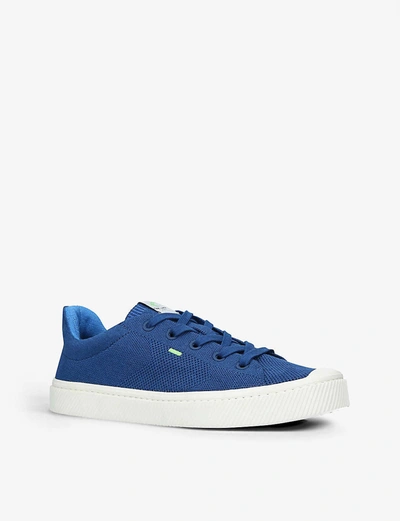 Shop Cariuma Mens Blue Mens Ibi Low Bamboo-knit And Recycled-polyester Trainers 7.5