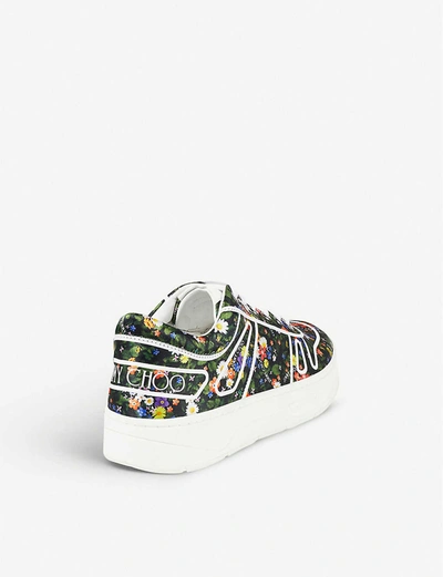 Shop Jimmy Choo Hawaii Flat Graphic-print Woven Trainers In X Multi