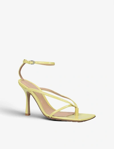 Shop Bottega Veneta Women's Green Stretch Leather Heeled Sandals