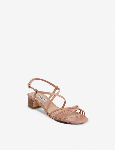 Shop Lk Bennett Newport Block-heel Leather Sandals In Pin-clay