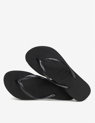 Shop Havaianas Slim Flatform Rubber Flip-flops In Black