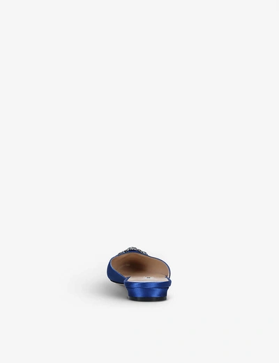 Shop Manolo Blahnik Hangisi Satin Mules In Blue