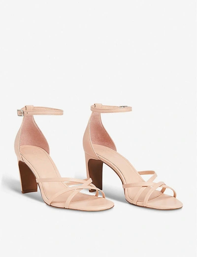 Shop Whistles Womens Pale Pink Hallie Strappy Leather Heeled Sandals 3