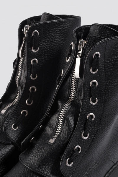 Shop Na-kd Zipper Detail Combat Boots Black