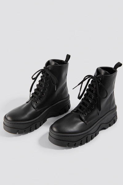 Shop Na-kd Chunky Profile Combat Boots Black