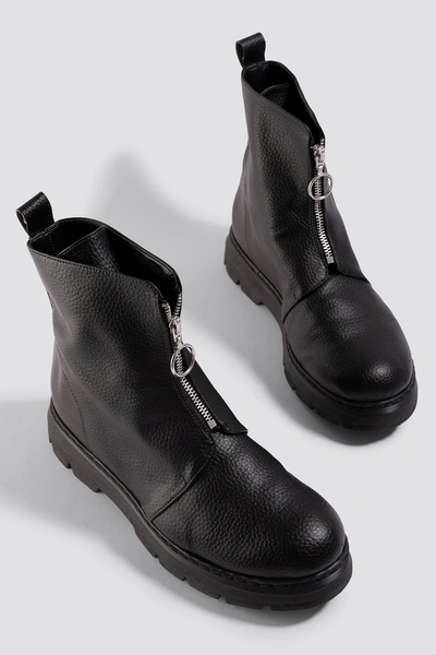 Shop Donnaromina X Na-kd Front Zip Chunky Boots - Black