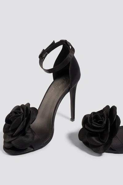 Shop Galore X Na-kd Rose Front Heel Black In Ink