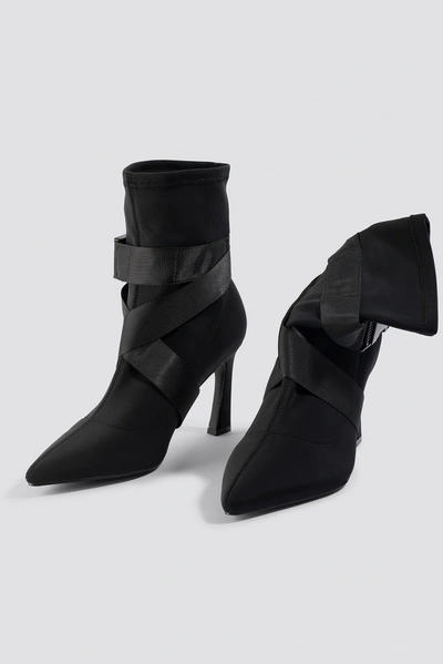 Shop Na-kd High Heel Belted Boots Black