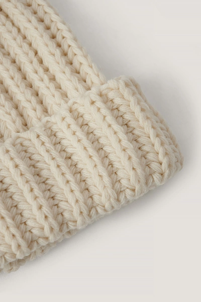 Shop Na-kd Reborn Recycled Chunky Beanie Offwhite